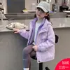 Ropa para niños, chaqueta impermeable de exterior de dibujos animados tres en uno para niñas, abrigo grueso desmontable con forro polar para niños mayores