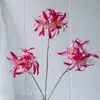 Flores Artificiais para Casamentos, Flor de 3 Cabeças da Outra Margem, Atacado Transfronteiriço, Fotografia Estilo Antigo, Flores Decorativas de Capuchinha, Flores de Seda