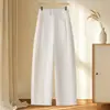 Pantalones Anchos de Cintura Alta Color Naranja para Mujer, Nuevo Estilo Verano 2026, Adelgazantes y con Caída, Pantalones Rectos Versátiles Simples y Casuales para el Trabajo