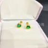 Série Pérola Zircônia Unha de Osso de Ouvido Aço Titânio Furo de Orelha Sorriso Lábio Amor Não Desbota Parafuso Stud Rotativo