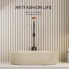 Estilo Crema Apartamento Pequeño Lavabo de Cerámica con Encimera Lavabo Ovalado Lavabo de Arte para Baño Hogar