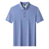 Camisa Polo para Hombre Personalizable con Logo Imprimible, Nuevo Estilo de Verano, Casual de Negocios, Sensación de Alta Gama, Camiseta de Manga Corta para Hombre de Algodón Puro