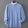 Suéter Baicai Rong Otoño/Invierno Nuevo de Lana Pura para Hombre Liso Cuello Redondo Tejido de Punto Estilo Old Money Versátil Tejido Base