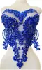Renda com Aplique de Strass Super Brilhante, Resistente, Multicor para Acessórios de Vestido, Decote Bordado à Mão, Embelezamentos Luxuosos de Strass