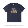 Camiseta de Marca de Moda para Hombre 2023 Nueva Algodón Blanco Estampado de Dibujos Animados Manga Corta Algodón Peinado Pesado Camiseta Holgada de Verano para Mujer