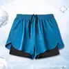 Shorts Esportivos Fitness Transfronteiriços Calças de Corrida Masculinas Forro Interno Falso Duas Peças Treinamento Anti-Exposição Três Pontos Natação Basquete Casual