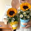 Día del Maestro Cerámica Dopamina Mini Maceta Arreglo Floral Hecho a Mano DIY Floricultura Material de Empaque Jarrón de Girasol Lote