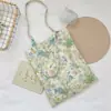 68123 Bolso de hombro único con estampado floral estilo pastoral, bolso tote artístico para viajes de estudiantes y uso diario