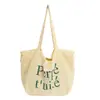 Bolsa de Tote Casual de Nylon Estilo Coreano, Bolso de Mano de Moda con Estampado de Letras, Bolso Cruzado de Rayas de Celebridad de Internet de Doble Cara para Mujer