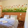 Una Variedad de Flores Frescas y Coloridas, Mariposas, Piedras, Pegatinas de Pared Creativas, Decoraciones de Fondo para Dormitorio y Sala de Estar, Pegatinas Removibles