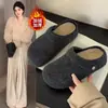 Medias Pantuflas de Fieltro Personalizadas Birkenstock para Mujer en Otoño e Invierno Nuevas de Otoño e Invierno Forradas de Felpa Aumento Interno Un Zapato Dos Usos Pantuflas Perezosas de Punta