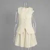 Traje de Falda Chaleco Transfronterizo Europeo y Americano Verano 2026 Dulce Elegante Chaleco Chaleco Falda Botón Traje