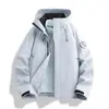 Jaqueta corta-vento para uso externo para homens e mulheres, conjunto de peças de 0,05kg, roupa de montanhismo para casais, peça externa destacável à prova d'água e à prova de vento, roupa de trabalho