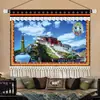 Pintura Colgante Auspiciosa de Xizang Arte Textil Estilo Étnico Tela Colgante Decoración del Hogar de Xizang Pintura con Cinta Colgante para Casa de Huéspedes Hotel Mural