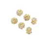 Cor Dourada 18K Zircônia Micro-Pavimentada que Preserva a Cor Contas Espaçadoras de Barril Cheias de Diamante Joias DIY Pulseira Colar Material para Miçangas C45