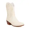 Botas Bordadas Gruesas Nuevas Botas de Tacón Alto Botas de Caballero 43 Europa y América 40 Botas Medias Comercio Exterior 2023 Botas Cortas Blancas Botas de Moda