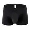 24 calzoncillos bóxer de seda de hielo para hombre, cintura baja 3D, bolsillo sin rastro