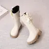 Botas Longas Femininas Botas Longas Infantis Botas Estilosas de Pequena Princesa para Meninas Outono e Inverno Botas Pretas de Moda para Meninas Pequenas