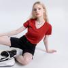 Nova Camiseta de Algodão Mercerizado de 15 Cores Dupla Face 80 Fios para Mulheres Branca Manga Curta Verão Solta Gola Redonda V Top Camiseta para Usar por Baixo