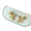 Brincos de Tarraxa com Pérolas Xiaomi Laço Francês Design de Nicho Sensação de Alto Padrão Brincos Modernos Versáteis para o Dia a Dia Ear Cuff para Orelhas Não Perfuradas