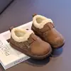 Sapatos Birkenstock infantis forrados com fleece ins 2026 inverno novo estilo coreano botas de neve de pelúcia para meninas mocassins sapatos de algodão