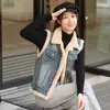 En stock nuevo estilo coreano otoño e invierno moda capa exterior holgada con forro polar algodón engrosado mezclilla chaleco mujer azul otro otro