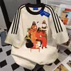 Camiseta de Manga Corta de Algodón 100% Puro, Moda Nicho con Tres Rayas para Hombres y Mujeres, Verano, Corte Holgado, Adelgazante, Cuello Redondo, Top Casual Ins