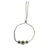 Pulsera Redonda de Moda Versátil de Alta Gama Estilo Francés con Zirconio Esmeralda Completo para Mujer, Exquisita Joyería de Lujo Ligero Deslizante al por Mayor