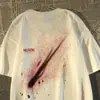 Camiseta Trendy Retro Estilo Americano con Estampado de Meteoro de Manga Corta para Mujeres y Hombres, Nueva Popular de Verano 2026, Holgada, Top de Pareja
