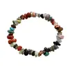 Pulsera Elástica de Grava de Cristal Natural al por Mayor Colorida Irregular Colección Caliente Transfronteriza Joyería de Mano al por Mayor