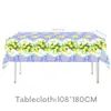 Nova Decoração de Bandeirola de Feliz Aniversário para Mesa com Tema de Porcelana Limão Azul e Branco Festa de Frutas de Verão