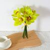 6 Cabezas tacto cymbidium flor escrita a mano flor de simulación impresión 3D flor de seda más vendida flor de decoración para bodas