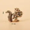 Adornos de Ardilla de Latón Castaña Adornos de Escritorio para Hogar y Oficina Ardilla Mascota de Té Artesanía de Latón Decoración Venta al por Mayor
