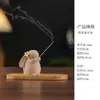 Suporte de Incenso Mini Coelho de Argila Roxa Ornamento de Mesa para Cerimônia do Chá Incensário Interno para Casa Série Curativa