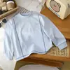 Outono de 2025 Nova Roupa Infantil Alo Camiseta Básica com Letras Meninos Meninas Manga Longa Camiseta Fashionável Estilosa Quente Top
