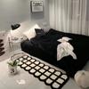 Manta Partición Mesita de Noche Estilo Ins Hogar Dormitorio Manta de Mesita de Noche Sala de Estar Larga Suave Resistente a Manchas Cachemir Alfombra Antideslizante