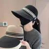 Gorra para Mujer con Parte Superior Vacía Protección Solar Sombrilla Sombrero Circunferencia de Cabeza Grande Resaltando la Cara Cola de Caballo Pequeña Popular en Internet Exterior Mujeres