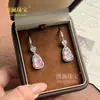 Novos Brincos Naturais Incrustados, Mesmo Estilo dos de Yang Mi, Ágata Tipo Gelo, Brincos de Moda Luxuosos Verdes, Atacado do Fabricante
