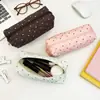 Bestseller transfronterizo bolsa de maquillaje portátil de gran capacidad para mujer, bolsa de almacenamiento de diseño exclusivo de lunares para lápiz labial y cosméticos