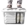 Caixa de armazenamento doméstico, caixa de armazenamento transparente para brinquedos, caixa de armazenamento de roupas de tamanho grande, lanche, atacado de plástico