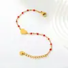Pulsera de cuentas de semillas de esmalte de colores para joyería transfronteriza, pulsera versátil simple de oro de 18 quilates con forma de cruz, corazón, elefante para mujer