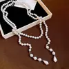 Accesorios de Collar con Borla de Gota de Agua y Perlas Apilables Transfronterizos Europeos y Americanos para Mujer, Cadena de Suéter Personalizada, Collar de Lujo Ligero y de Gama Alta