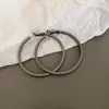 Pendientes con Clip/Pendientes de Aro con Cierre de Plata 925, Aro Grande Estilo Europeo y Americano Versátiles de Gama Alta para Adelgazar Pendientes de Botón para Mujer
