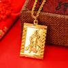 Pingente Guanyin Estilo Étnico Ouro Imitação para Homens e Mulheres, Joias da Moda Ouro Areia, Joias Pingente Populares para Transmissão ao Vivo