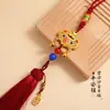 Liga Nova Estilo Trava Ruyi Pingente Estilo Chinês Óleo Gotejado Espelho Retrovisor Trava da Fortuna Ornamento de Franja para Pendurar no Carro Paz e Alegria