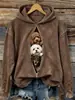 Moletom com Capuz Outono Inverno 2026 Criativo Divertido Fofo Animal de Estimação Estilo de Rua Feminino Solto Bolso Moletom Nova Chegada do Outono