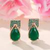 Eryun Aretes Europeos y Americanos de Nuevo Estilo de Venta Caliente Estilo Francés de Lujo Ligero Aretes de Circonita de Gota de Agua