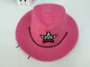 Sombrero de sol de mezclilla estilo coreano de verano para niños y niñas, sombrero de paja para bebé, sombrero de paja para niños con estrella de cinco puntas, venta al por mayor
