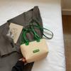 Bolsa de Lona Feminina 2025 Nova Moda Verão Popular Bolsa de Ombro Bolsa Balde Grande Capacidade Bolsa de Mão Transversal