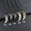 Collar Cruzado para Hombre Europeo y Americano Hip-Hop Retro Personalidad Colgante Diente de Lobo Cadena Larga para Suéter Joyería Lista para la Venta